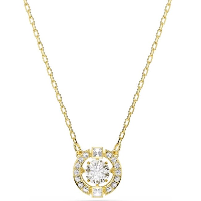 Swarovski Swarovski Collier 5758061 Una Goudkleurig met Wit Kristal 38-45cm