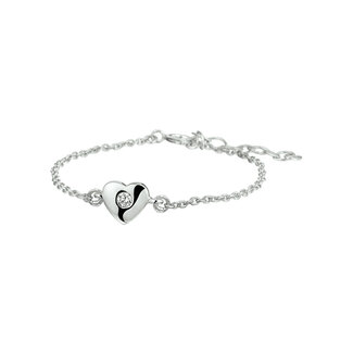 Blinckers Jewellery Huiscollectie BJ Armband 13.22834 Zilver met hart en Zikonia 12.5-15cm