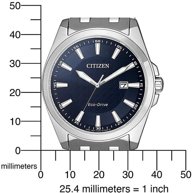Citizen Citizen Horloge BM7108-81L Staal Eco-drive met Zwarte Wijzer 40mm