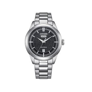 Citizen Citizen Horloge AW0151-85E Staal Eco-drive met Zwarte Wijzerplaat 39mm