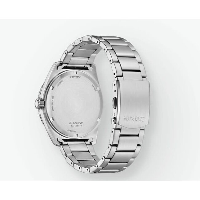 Citizen Citizen Horloge AW1881-52L Staal Eco-drive met Blauwe Wijzerplaat 100m Waterdicht 41mm