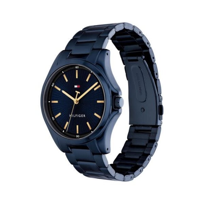 Tommy Hilfiger Tommy Hilfiger Horloge TH1710742 Bruce Staal met Blauwe Coating Quartz 43mm