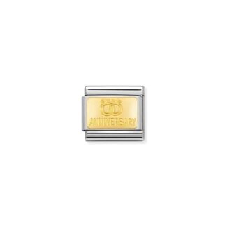 Nomination Nomination Schakel 030121-32 Composable Classic Staal met 18k Geelgouden Anniversary