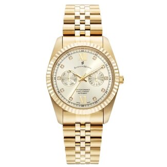 Jacques du Manoir Jacques du Manoir Horloge JWN06103 Inspiration Multifunction Staal Goudkleurig met Champagne Wijzerplaat 36.5mm