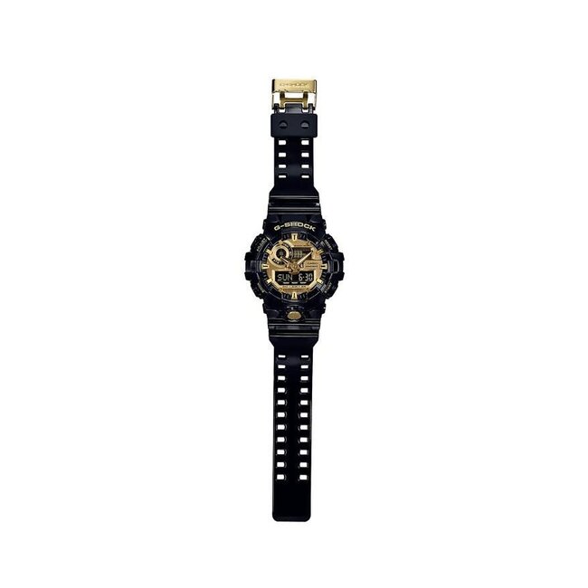 Casio G-Shock Casio G-Shock Horloge GA-710GB-1AER Kunststof Band met Kunststof Wijzerplaat met Goudkleurige Details 53mm  Waterdichtheid 200meter