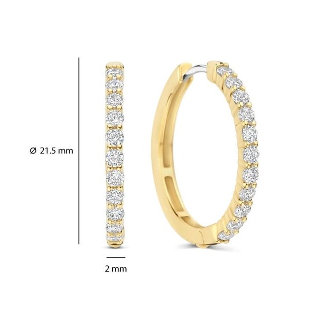 Ti Sento Milano Ti Sento Oorbellen 78077ZY Zilver met Geelgouden Plating met Zirkonia 21.5mm