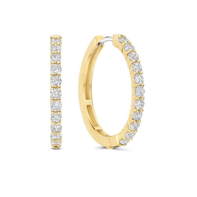 Ti Sento Milano Ti Sento Oorbellen 78077ZY Zilver met Geelgouden Plating met Zirkonia 21.5mm