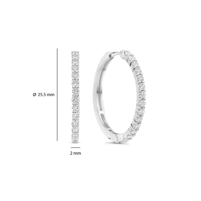 Ti Sento Milano Ti Sento Oorbellen 78078ZI Zilver met Zirkonia 25.5mm
