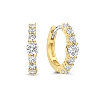 Ti Sento Milano Ti Sento Oorbellen 78073ZY Zilver met Geelgouden Plating met Zirkonia 14mm