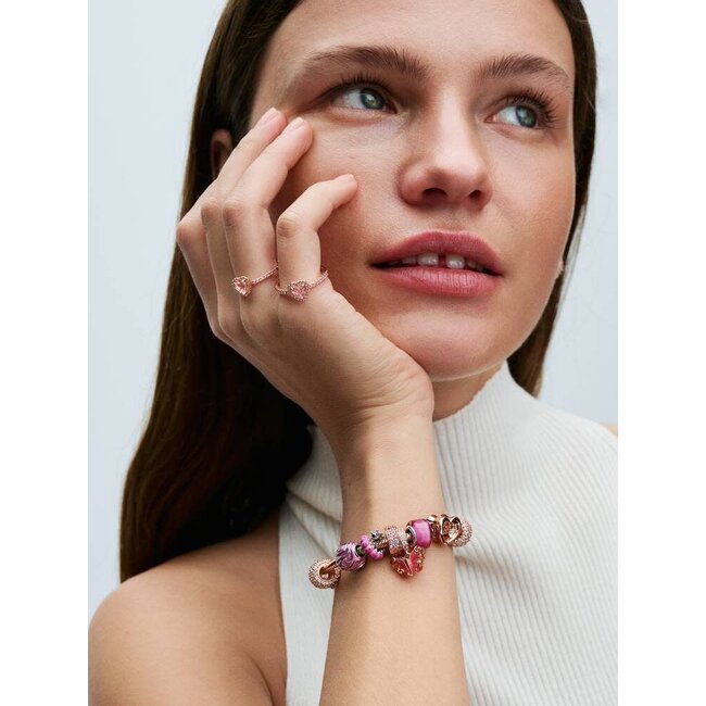 Pandora Pandora Bedel 782698C01 Zilver met Rose Plating Vlinder