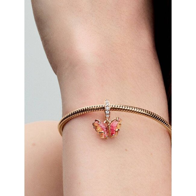 Pandora Pandora Bedel 782698C01 Zilver met Rose Plating Vlinder