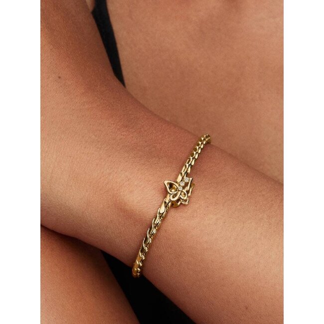 Pandora Pandora Bedel 764369C01 Zilver met Geelgouden Plating Vlinder