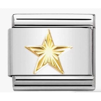 Nomination Nomination Schakel 030149-55 composable classic steel met 18 k geelgouden diamond coated star
