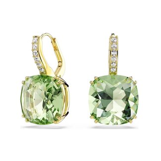 Swarovski Swarovski oorbellen 5764822 Millenia Goudkleurig met Groene Cushion en Kristallen