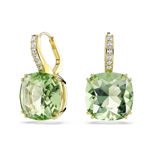 Swarovski Swarovski oorbellen 5764822 Millenia Goudkleurig met Groene Cushion en Kristallen