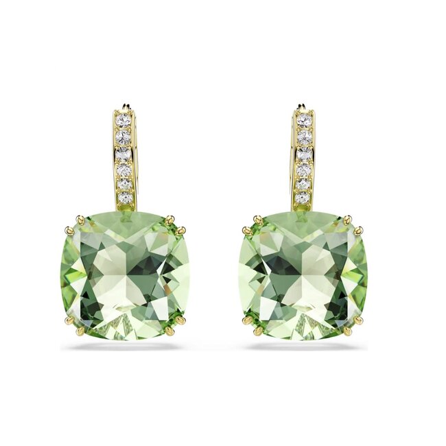 Swarovski Swarovski oorbellen 5764822 Millenia Goudkleurig met Groene Cushion en Kristallen