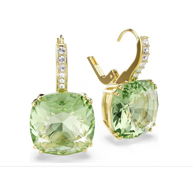 Swarovski Swarovski oorbellen 5764822 Millenia Goudkleurig met Groene Cushion en Kristallen