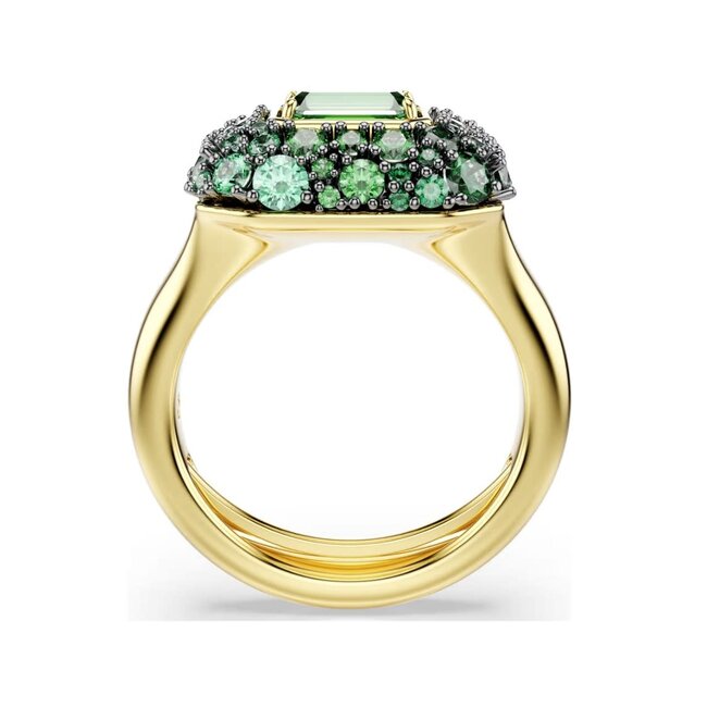 Swarovski Swarovski Ring 5759921 Sublima Goudkleurig Octagon Groen met Kristallen Maat 55-60