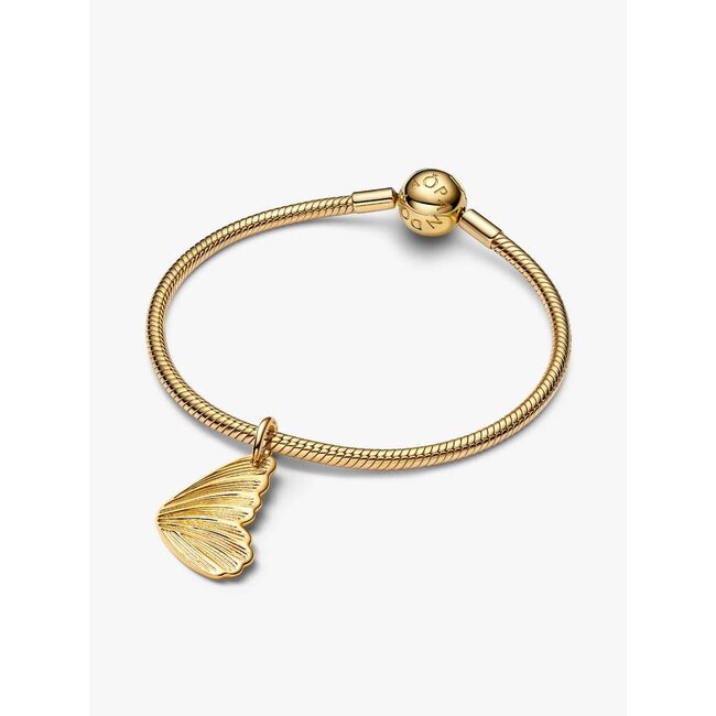 Pandora Pandora Bedel 364015C00 Zilver met 14k Geelgouden Plating Vlinder Graveerbaar