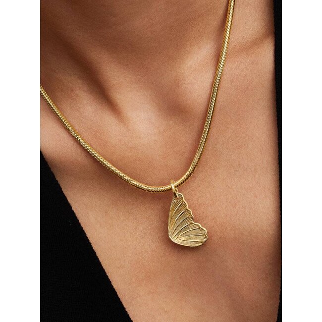 Pandora Pandora Bedel 364015C00 Zilver met 14k Geelgouden Plating Vlinder Graveerbaar