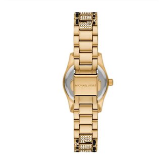 Michael Kors Michael Kors Horloge MK7639 Lexington Staal Godkleurig met Zwarte Accenten en Zirkonia Quartz 26mm