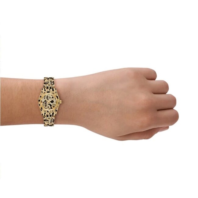Michael Kors Michael Kors Horloge MK7639 Lexington Staal Godkleurig met Zwarte Accenten en Zirkonia Quartz 26mm