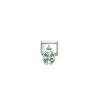 Nomination Nomination Schakel 331800-30 Composable Classic Staal met Groene  Klaver