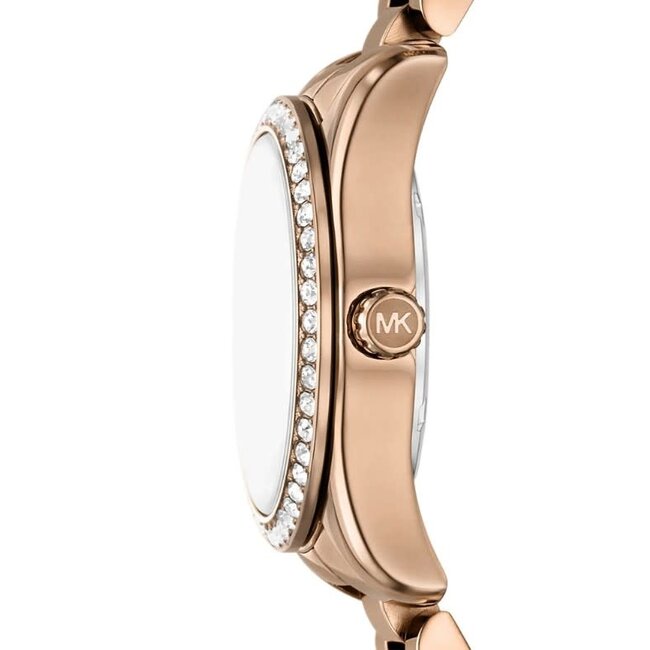 Michael Kors Michael Kors Horloge MK7631 Lexington Staal Mat Rosegoud met Rosekleurige Wijzerplaat met Zirkonia Quartz 33mm