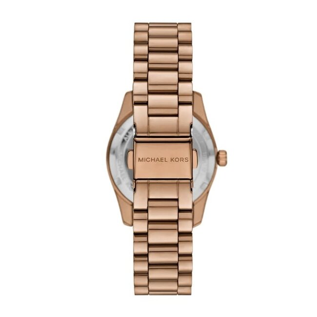 Michael Kors Michael Kors Horloge MK7631 Lexington Staal Mat Rosegoud met Rosekleurige Wijzerplaat met Zirkonia Quartz 33mm