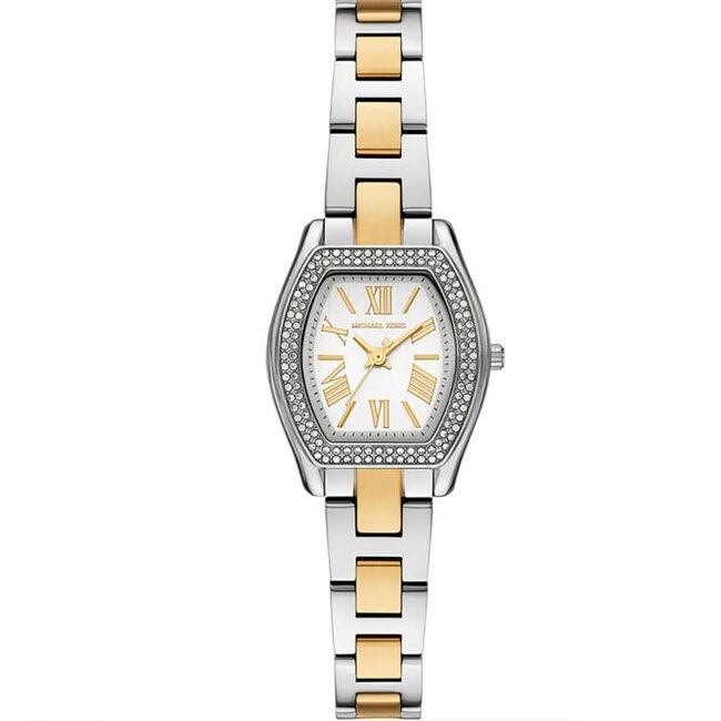 Michael Kors Michael Kors Horloge MK7620 Chelsea Staal Bi Color met Witte Wijzerplaat Quartz 25mm