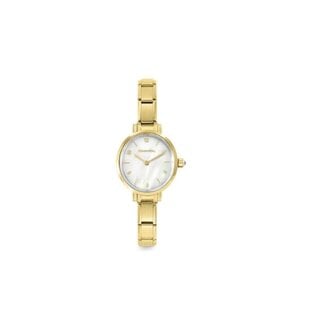 Nomination Nomination Horloge 076041-008 Paris met Stalen Goudkleurige band met Ovale Mother of Pearl Wijzerplaat 26x28mm