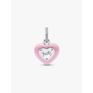 Pandora Pandora Bedel 794424C01 Zilver Hart met Pink en Zirkonia