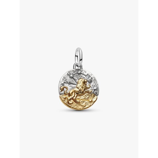 Pandora Pandora Bedel 764994C01 Zilver met14k Geelgouden Plating Medaillon Sterrenbeeld Leeuw