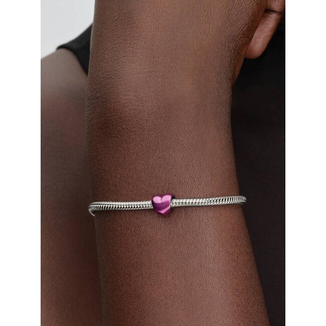 Pandora Pandora Bedel 794785C01 Zilver Mini Hart met Roze Enamel