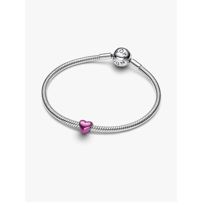 Pandora Pandora Bedel 794785C01 Zilver Mini Hart met Roze Enamel