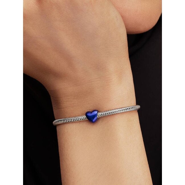 Pandora Pandora Bedel 794785C02 Zilver Mini Hart met Blauw Enamel