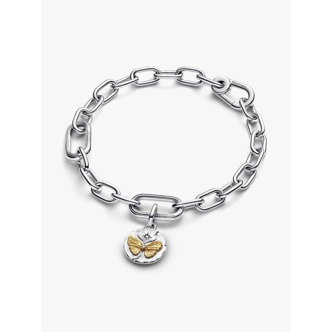 Pandora Pandora Bedel 764803C01 Zilver Medaillon met 14k Geelgouden Plating Vlinder
