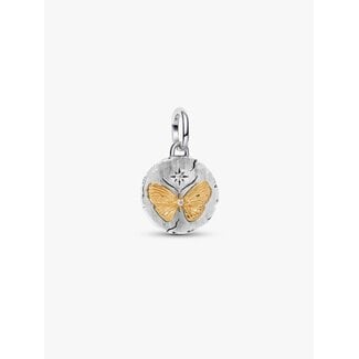 Pandora Pandora Bedel 764803C01 Zilver Medaillon met 14k Geelgouden Plating Vlinder