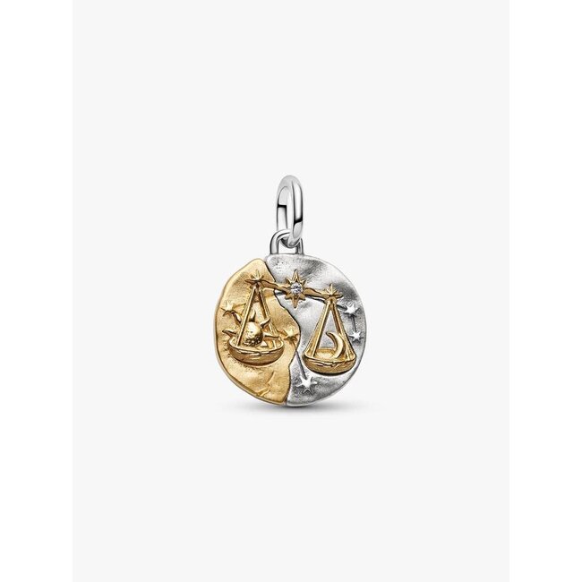 Pandora Pandora Bedel 764983C01 Zilver medaillon met 14k Geelgouden Plating Weegschaal