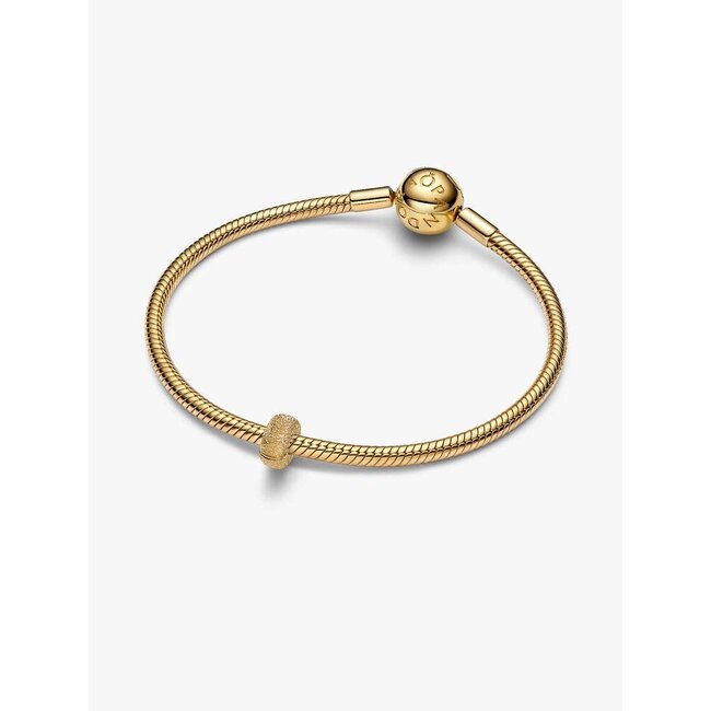 Pandora Pandora Bedel 764771C00 Zilver met 14k Geelgouden Plating Mini Clip Gediamanteerd