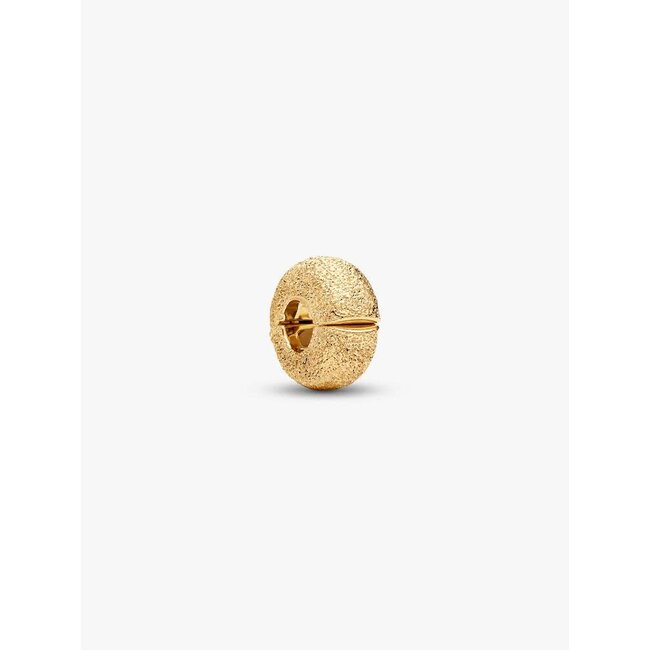 Pandora Pandora Bedel 764771C00 Zilver met 14k Geelgouden Plating Mini Clip Gediamanteerd