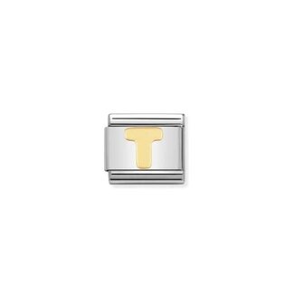 Nomination Nomination Schakel 030101-20 Composable Classic Staal met 18k Geelgouden Letter T