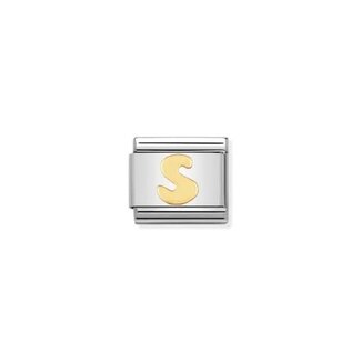 Nomination Nomination Schakel 030101-19 Composable Classic Staal met 18k Geelgouden Letter S
