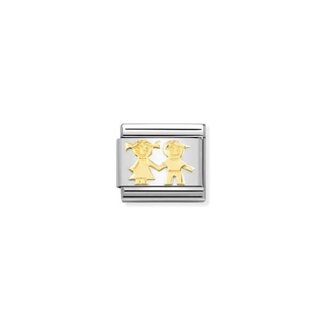 Nomination Nomination Schakel 030162-69 Composable Classic Staal met 18k Geelgouden Broer en Zus