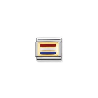 Nomination Nomination Schakel 030234-12 Composable Classic met 18k Geelgouden Holland Vlag
