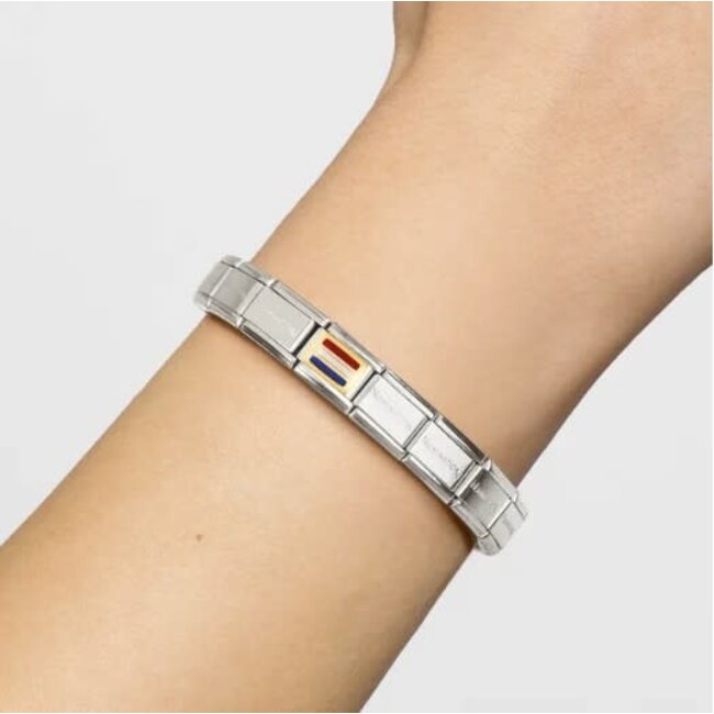 Nomination Nomination Schakel 030234-12 Composable Classic met 18k Geelgouden Holland Vlag