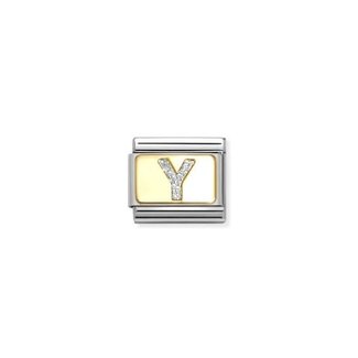 Nomination Nomination Schakel 030291-25 Composable Classic met 18k Geelgouden Glitter Letter Y