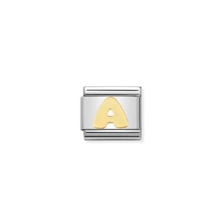 Nomination Nomination Schakel 030101-01 Composable Classic Staal met 18k Geelgouden Letter A