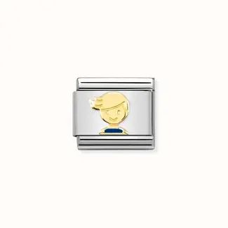 Nomination Nomination Schakel 030272-67 Composable Classic met 18k Geelgouden Jongen Lichtblauw