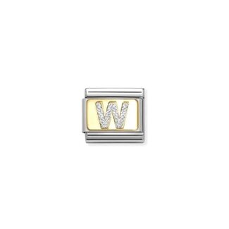 Nomination Nomination Schakel 030291-23 Composable Classic met 18k Geelgouden Glitter Letter W